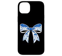Custodia per iPhone 14 Plus Fiocco vacanze blu bianco per viaggi d'estate