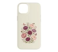 Custodia per iPhone 14 Plus Fiore di nascita di novembre, peonia, crisantemo, botanico, floreale