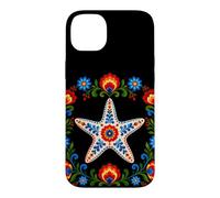 Custodia per iPhone 14 Plus Floreale Stella Marina Folk Art Motivi Fiori