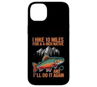 Custodia per iPhone 14 Plus Fly Fishing Brook Trout Hiker Blue Line Native