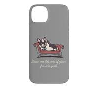 Custodia per iPhone 14 Plus Frenchie Bulldog Disegna come una ragazza francese, cane divertente