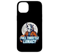 Custodia per iPhone 14 Plus Full Throttle Lunacy Howling Biker Wolf Graphic