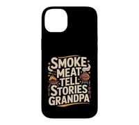 Custodia per iPhone 14 Plus Fumo Carne Raccontare Storie Nonno BBQ Grilling