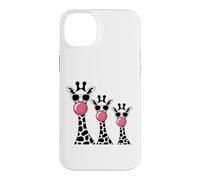 Custodia per iPhone 14 Plus Fun Zoo Giraffe che soffia Bubblegum Adventure Lovers Famiglia