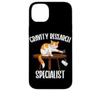 Custodia per iPhone 14 Plus Funny Cat, specialista in ricerca sulla gravità, scienza, amante dei gatti