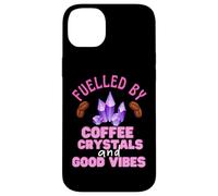 Custodia per iPhone 14 Plus Funny Coffee Crystals and Good Vibes Witch Citazione Halloween