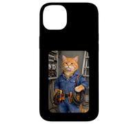 Custodia per iPhone 14 Plus Funny Electrician Cat Meme Handyman Hilarious Cat Joke