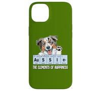 Custodia per iPhone 14 Plus Funny Elements of Happiness Blue Merle Aussie Lover