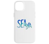 Custodia per iPhone 14 Plus Funny Sea Ya Sea Glass Watercolor Cute Beach Lovers