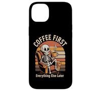 Custodia per iPhone 14 Plus Funny Skeleton Coffee Lover Morning Cafe Mood