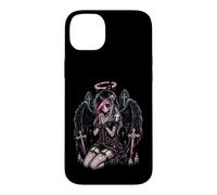 Custodia per iPhone 14 Plus Gatto gotico pastello gotico ragazza scheletro emo emo Y2K Style Angel Decay