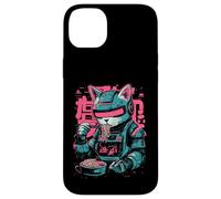 Custodia per iPhone 14 Plus Gatto Ramen Cyborg Giapponese Estetica Mecha Anime Gatto