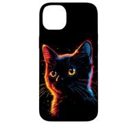 Custodia per iPhone 14 Plus Gatto Silhouette Retrowave Gatto randagio