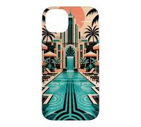 Custodia per iPhone 14 Plus Geometria Art Deco a bordo piscina