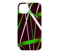 Custodia per iPhone 14 Plus Geometria Urbana Nero Bianco Erba-Verde
