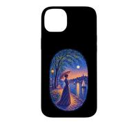 Custodia per iPhone 14 Plus Georges Seurat Ispirato Pointillist Moonlit Riverside Woman
