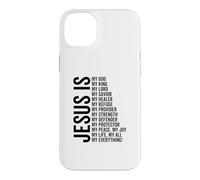 Custodia per iPhone 14 Plus Gesù è tutto il mio tutto il mio Dio Signore Salvatore Guaritore