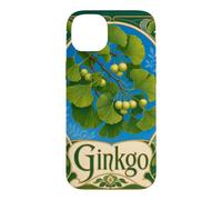 Custodia per iPhone 14 Plus Ginkgo Biloba Art Nouveau Foglie botaniche