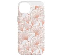 Custodia per iPhone 14 Plus Ginkgo biloba foglie rosa, retrò, vintage