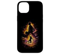 Custodia per iPhone 14 Plus Giocatore di basket Slam Dunk Azione Grunge Silhouette