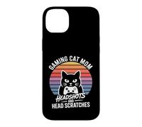 Custodia per iPhone 14 Plus Gioco Gatto Mamma Colpi Alla Testa E Graffi Testa Gamer