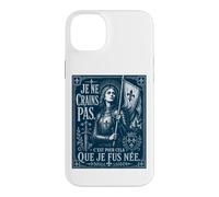 Custodia per iPhone 14 Plus Giovanna d'Arco I Am Not Afraid I Was Nas For This Woodcut Navy