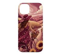 Custodia per iPhone 14 Plus Giro in bicicletta oltre i campi di girasole