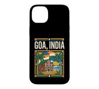 Custodia per iPhone 14 Plus Goa India Bandiera Spiaggia Basilica Grafica Viaggio