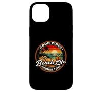 Custodia per iPhone 14 Plus Good Vibes Beach Life Summer Time Retro Tramonto tropicale