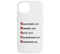 Custodia per iPhone 14 Plus GRACE Acrostic - 5 Christian Faith Bible Verse Scriptures