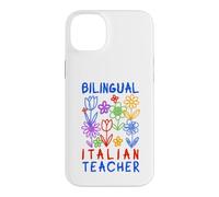 Custodia per iPhone 14 Plus Grafica Bilingue Insegnante Italiano Floreale Classroom