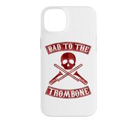 Custodia per iPhone 14 Plus Grafica con teschio Bad To The Trombone Pun