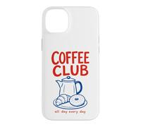 Custodia per iPhone 14 Plus Grafica del costume da brunch per ragazza Coffee Club Café Espresso