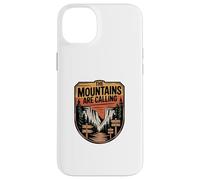 Custodia per iPhone 14 Plus Grafica del distintivo Wilderness, The Mountains Are Calling