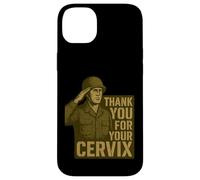 Custodia per iPhone 14 Plus GRAZIE PER IL TUO CERVIX - Retro Military Humor