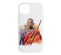 Custodia per iPhone 14 Plus Guerriero Masai Kenya Tanzania Masai