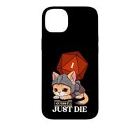 Custodia per iPhone 14 Plus Guess I'll Die | D20 Cat Fail RPG Gioco di ruolo Kitty