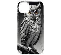 Custodia per iPhone 14 Plus Gufo gotico in bianco e nero, estetica vintage lunatica