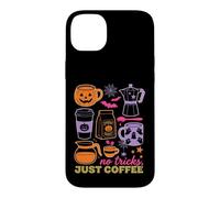 Custodia per iPhone 14 Plus Halloween Coffee No Tricks Just Coffee Spooky Humor