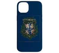 Custodia per iPhone 14 Plus Harry Potter Hogwarts Green and Gold Floral Crest