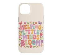 Custodia per iPhone 14 Plus Helping Little Minds Bloom Teacher, farfalla floreale, mela