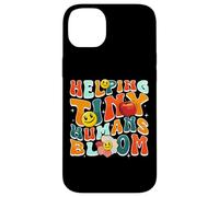 Custodia per iPhone 14 Plus Helping Tiny Humans Bloom Retro Colorful Teacher Design