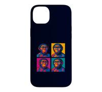 Custodia per iPhone 14 Plus Homo Habilis Pop Art Evoluzione umana precoce Handy Man
