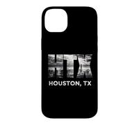 Custodia per iPhone 14 Plus HTX City of Houston Skyline Art Downtown Texas Souvenir Gift