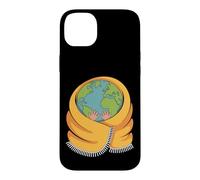 Custodia per iPhone 14 Plus Hug The World Earth avvolto in sciarpa design