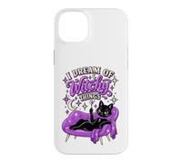 Custodia per iPhone 14 Plus I Dream of Witchy Things Gatto Nero Strega Halloween