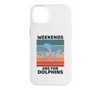 Custodia per iPhone 14 Plus I fine settimana degli amanti degli animali delfini vintage sono per i delfini