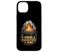 Custodia per iPhone 14 Plus I Grill Therefore I Am Funny BBQ Grill Filosofia