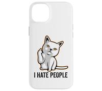 Custodia per iPhone 14 Plus I Hate People Sign,Funny Cat Giving the Finger Flipping Off