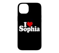 Custodia per iPhone 14 Plus I LOVE CUORE SOPHIA NOME SU UN TEE